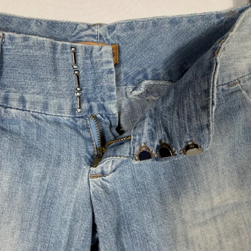 Vtg‎ 90s Y2K Spacegirlz Denim Bermuda Shorts Sz 3 Low Rise Faded Jean Long Indie